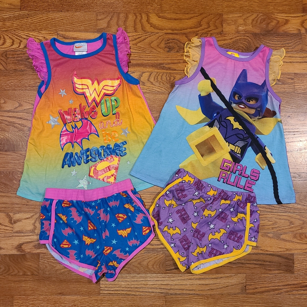 Colorful Superhero Themed Kids Pajama Sets Size 6/6x